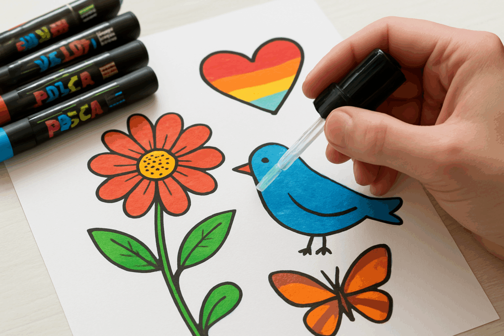 protection posca avec du vernis