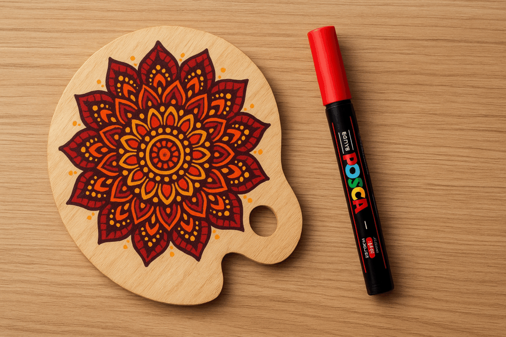 Palette en bois décorée au posca