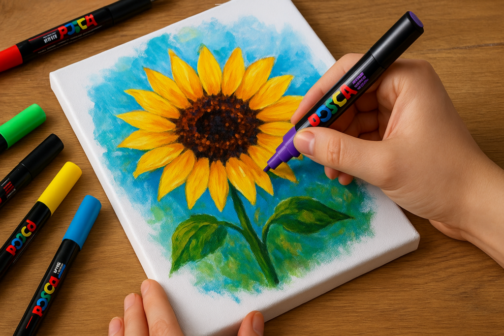 feute posca sur toile