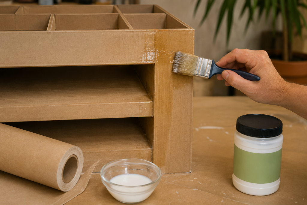 Imperméabilisation d'un meuble en carton